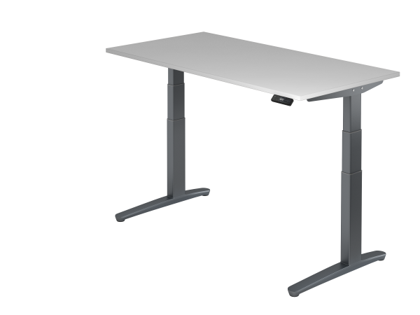 Sitz-Steh-Schreibtisch elektrisch 160 x 80 cm Grau / Graphit