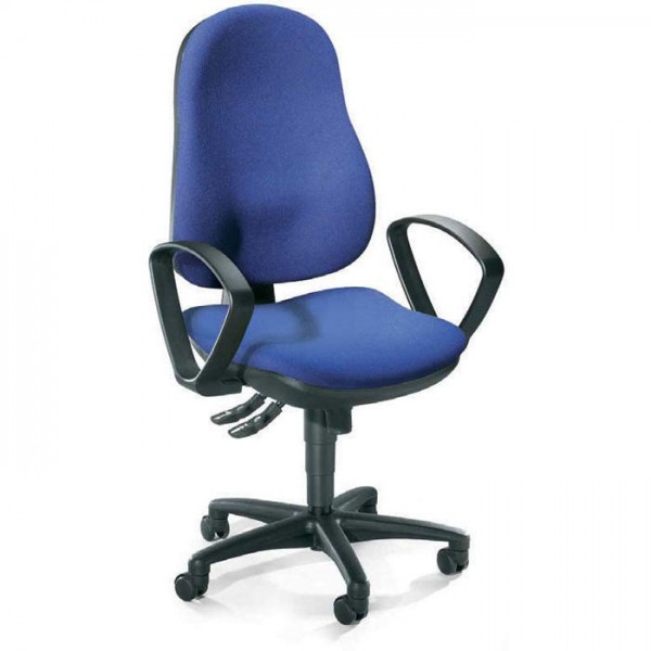 Bürodrehstuhl COMFORT I mit Armlehnen Blau / Polyamid schwarz