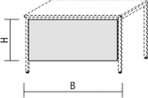 Knieraumblende mit Montage-Set, 160x52cm, Graphit