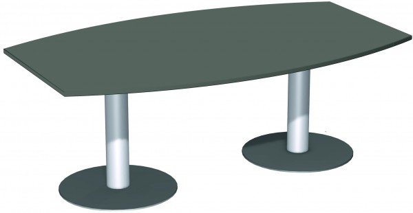 Konferenztisch Tellerfuß Faßform 200 x 80-1200 cm