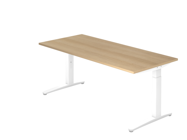 Schreibtisch C-Fuß 180 x 80 cm Eiche / Weiß