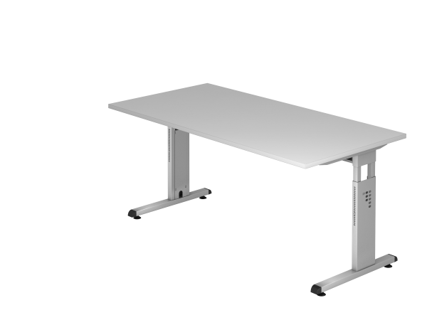 Schreibtisch MEGA 160 x 80 cm Weiß / Silber