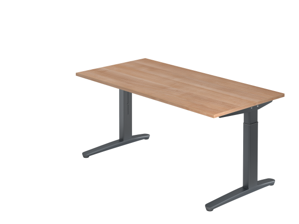 Schreibtisch C-Fuß 160 x 80 cm Nussbaum / Graphit