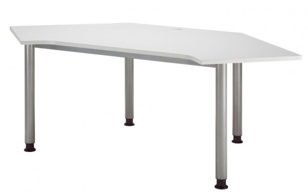 Callcenter Tisch 4-Fuß 193 x 97 cm Grau / Silber