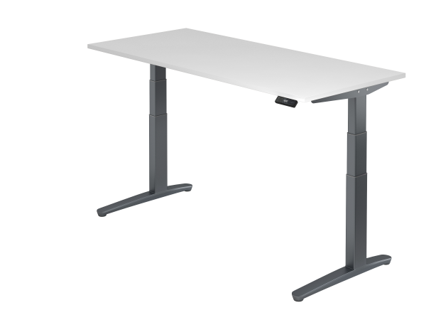 Sitz-Steh-Schreibtisch elektrisch 180 x 80 cm Weiß / Graphit