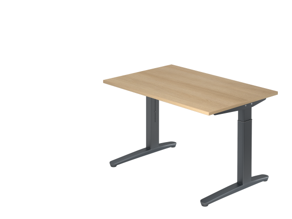 Schreibtisch C-Fuß 120 x 80 cm Eiche / Graphit