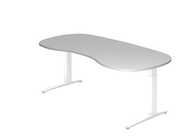 Schreibtisch C-Fuß 200 x 100 cm Grau / Weiß