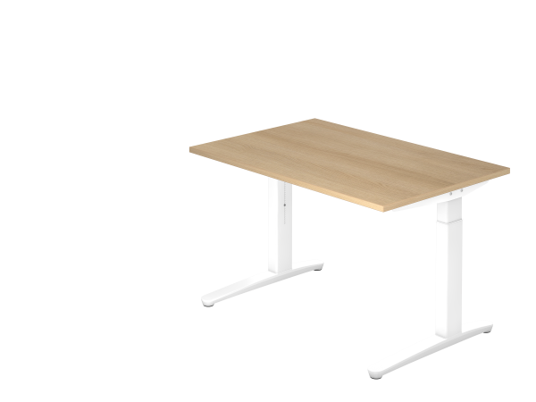 Schreibtisch C-Fuß 120 x 80 cm Eiche / Weiß