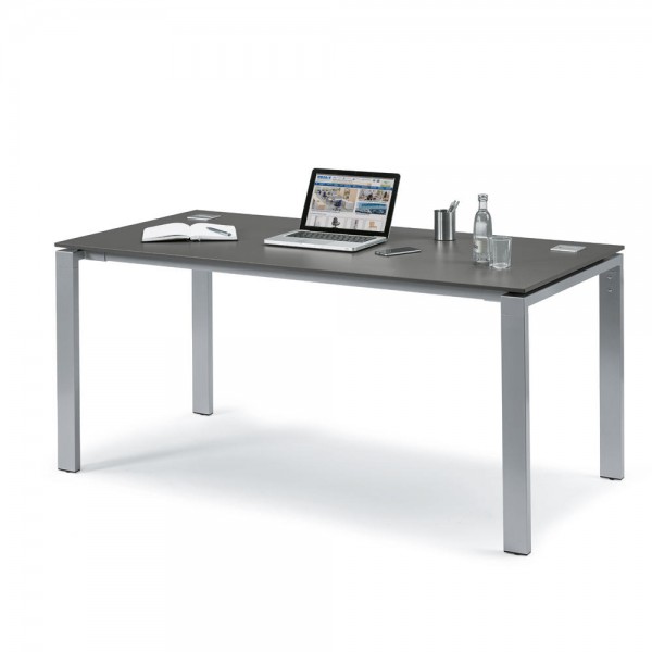 Schreibtisch 4-Fuß Basic EVO 120 x 80 x 73 cm Anthrazit / Alusilber