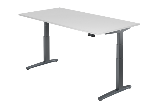 Sitz-Steh-Schreibtisch elektrisch 200 x 100 cm Weiß / Graphit