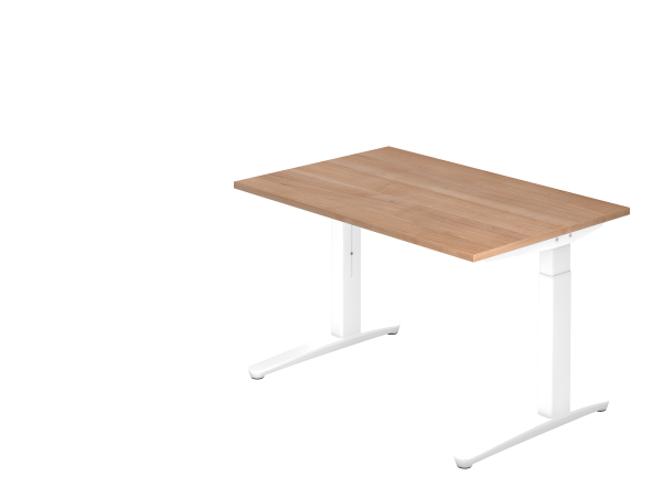 Schreibtisch C-Fuß 120 x 80 cm Nussbaum / Weiß