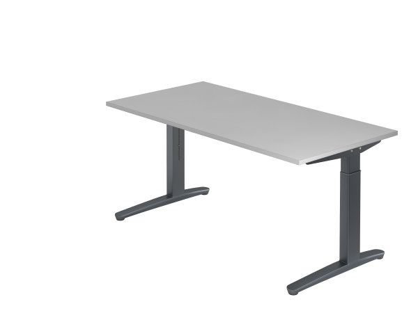 Schreibtisch C-Fuß 160 x 80 cm Grau / Graphit