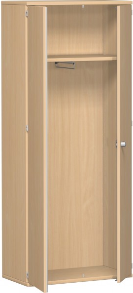 Garderobenschrank mit ausziehbarem Garderobenhalter 80 x 42 x 192 cm Buche