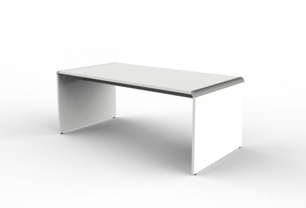 Schreibtisch Modus 180x80x75 cm, Wangengestell, Weiß