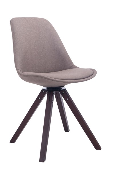Besucherstuhl Troyes Drehbar Square Stoff Taupe / Walnuss