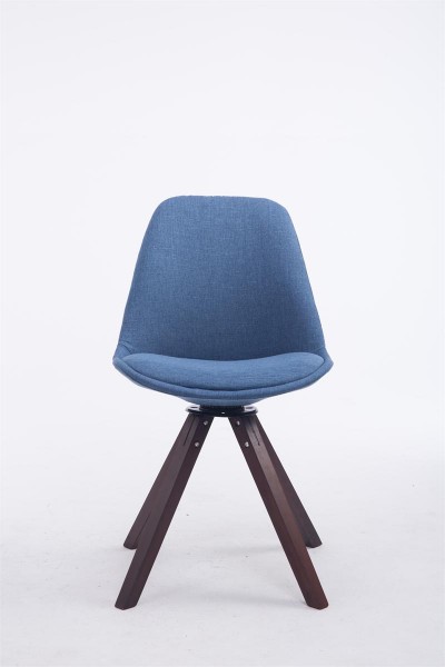 Besucherstuhl Troyes Drehbar Square Stoff Blau / Walnuss