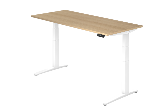 Sitz-Steh-Schreibtisch elektrisch 180 x 80 cm Eiche / Weiß