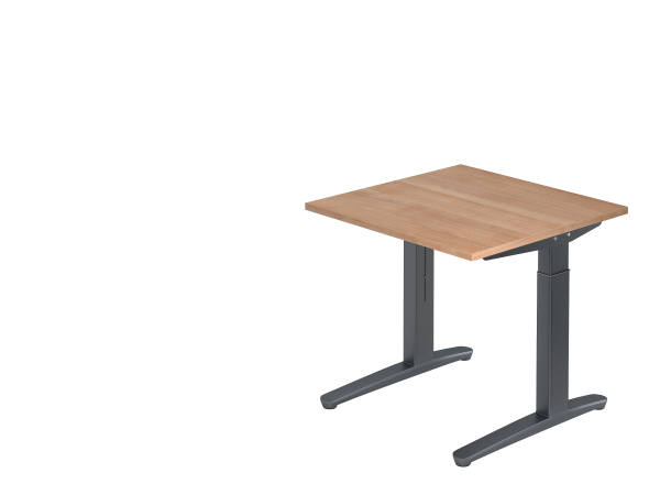Schreibtisch C-Fuß 80 x 80 cm Nussbaum / Graphit