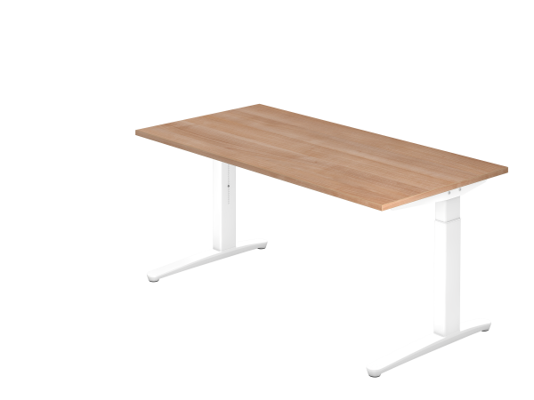 Schreibtisch C-Fuß 160 x 80 cm Nussbaum / Weiß