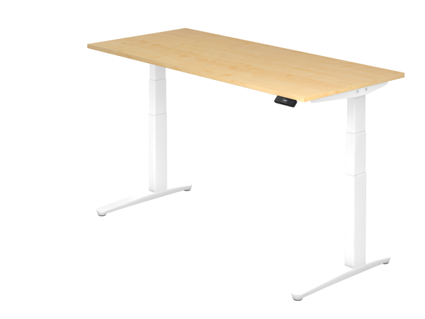 Sitz-Steh-Schreibtisch elektrisch 180 x 80 cm Ahorn / Weiß