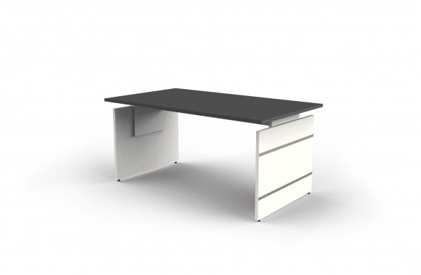 Schreibtisch Form 4 mit Wangen-Gestell 160 x 80 x 68-76 cm