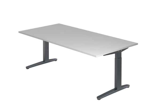 Schreibtisch C-Fuß 200 x 100 cm Graphit Graphit