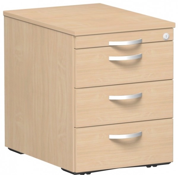 Rollcontainer 3 Kunststoff-Schubfächer 1 Utensilienschubfach 60 x 43,8 x 56,5 cm