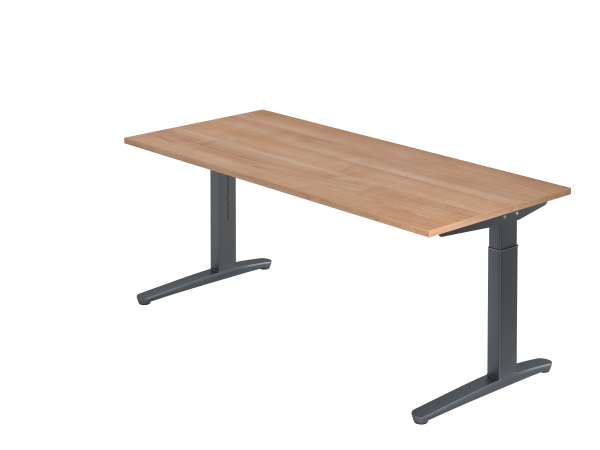 Schreibtisch C-Fuß 180 x 80 cm Nussbaum / Graphit