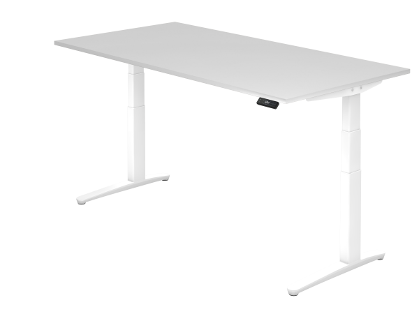 Sitz-Steh-Schreibtisch elektrisch 200 x 100 cm Weiß / Weiß