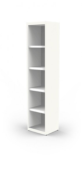 Einzelregal mit Stahlböden 5 OH 40 x 35,5 x 186 cm Weiß