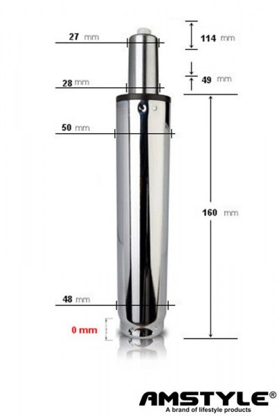 Gasdruckfeder Bürostuhl GASDRUCKDÄMPFER GASFEDER 160mm / 50mm Chrom