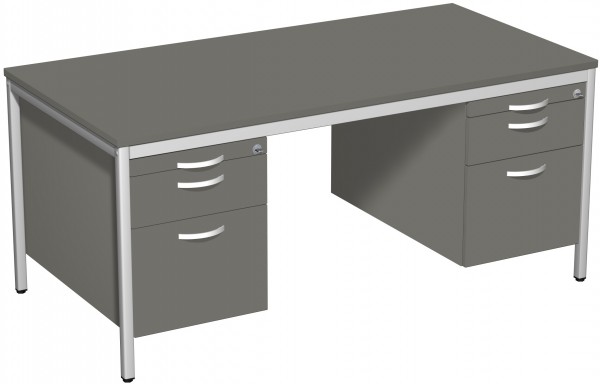 Schreibtisch mit 2 Hängecontainern 160 x 80 cm
