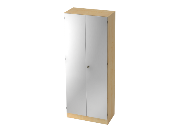 Schrank mit Sockel 5 OH 80 x 42 x 200,4 cm Ahorn / Silber