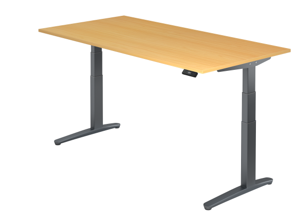 Sitz-Steh-Schreibtisch elektrisch 200 x 100 cm Buche / Graphit
