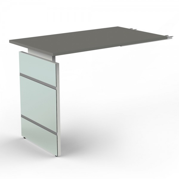 Anbautisch für Lugano Schreibtisch, 100x60x68-76cm, Graphit / Silber