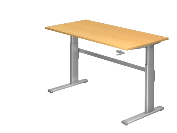 Sitz-Steh-Schreibtisch Kurbel 160 x 80 cm