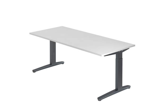Schreibtisch C-Fuß 180 x 80 cm Weiß / Graphit