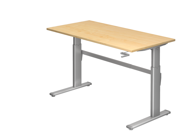 Sitz-Steh-Schreibtisch Kurbel 160 x 80 cm